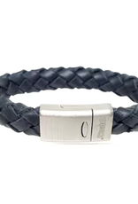 Thomss Thomss - Leren armband - Zwart - THS011 - 21.5 cm
