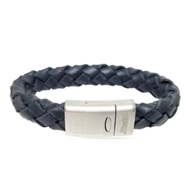 Thomss Thomss - Leren armband - Zwart - THS011 - 21.5 cm