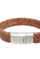 Thomss Thomss - Leren armband - Cognac - THS009 - 21 cm
