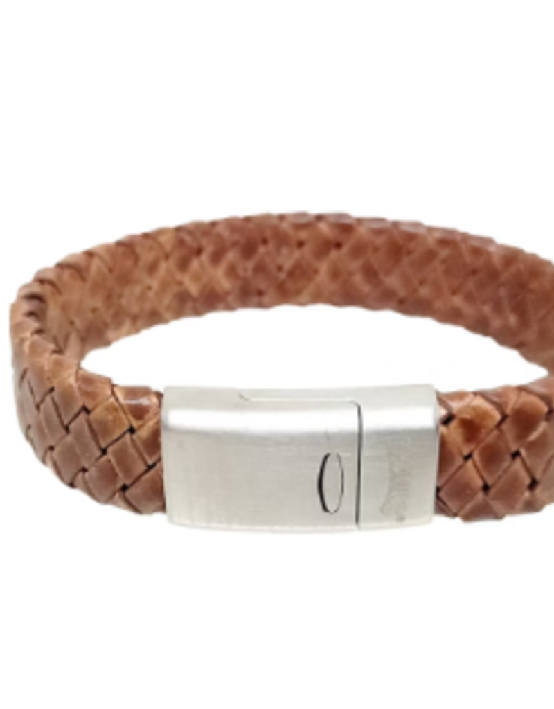 Thomss Thomss - Leren armband - Cognac - THS009 - 21 cm