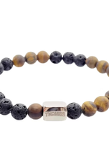 Thomss Thomss - Armband - Edelsteen - Mix Lava en Tigereye