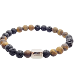 Thomss Thomss - Armband - Edelsteen - Mix Lava en Tigereye