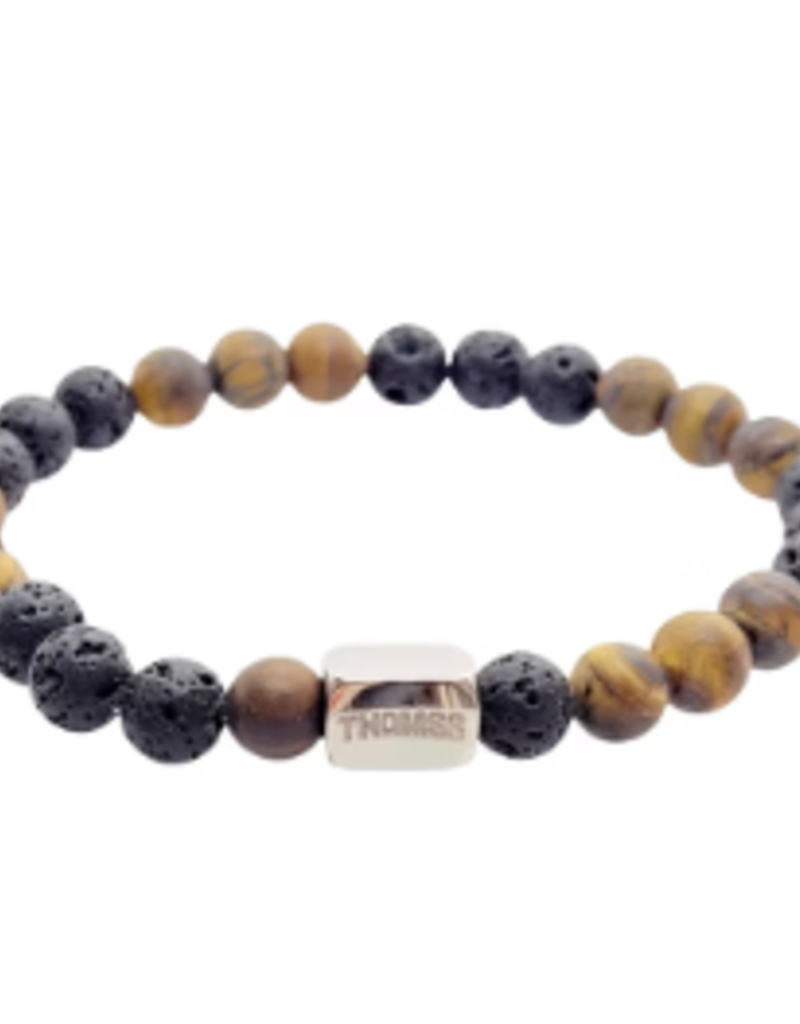Thomss Thomss - Armband - Edelsteen - Mix Lava en Tigereye