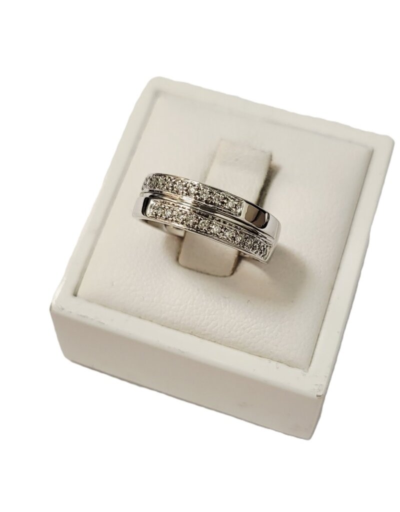 Occasions by Marleen Occasions by Marleen - 14 karaats - Wit gouden ring - Briljant - Maat 16
