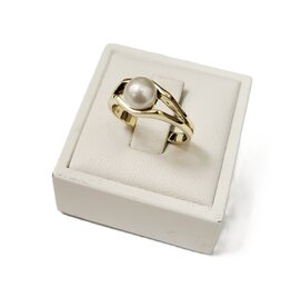 Occasions by Marleen Occasions by Marleen - 14 karaats - Gouden ring - Parel - Maat 17.25