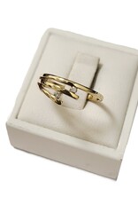Occasions by Marleen Occasions by Marleen - 14 karaats - Gouden ring - Briljantjes - Maat 17.75
