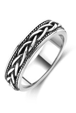 Zilveren ring - Geoxideerd - Maat 21