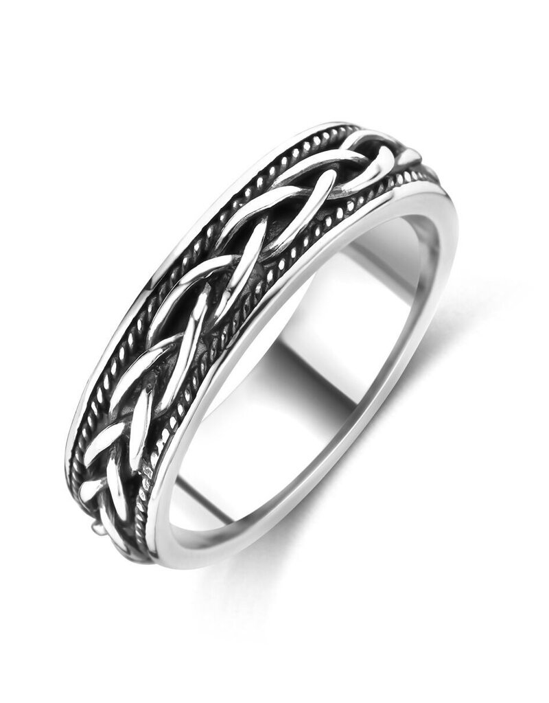 Zilveren ring - Geoxideerd - Maat 21