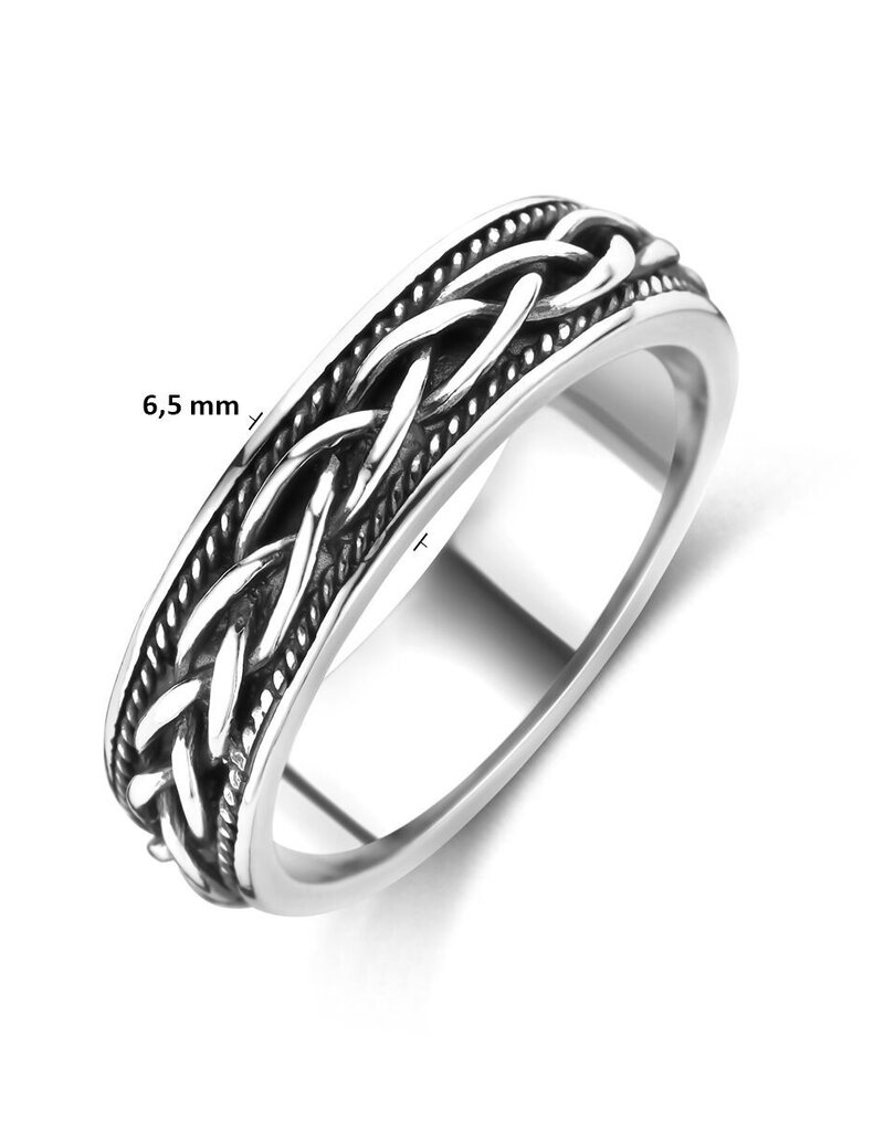 Zilveren ring - Geoxideerd - Maat 21