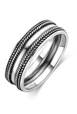 Zilveren ring - Geoxideerd - Maat 21.5
