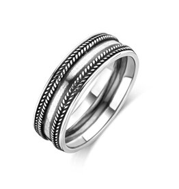Zilveren ring - Geoxideerd - Maat 21.5