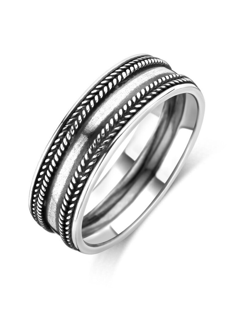 Zilveren ring - Geoxideerd - Maat 21.5