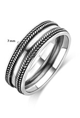 Zilveren ring - Geoxideerd - Maat 21.5