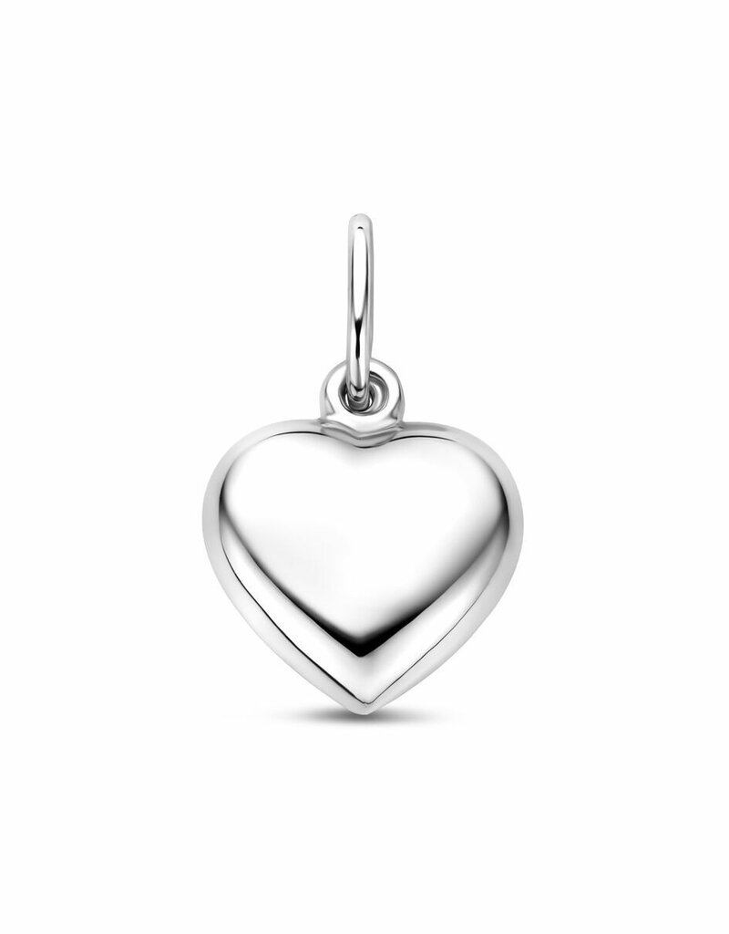 Zilveren bedel - Hart - Gerhodineerd - 8.5 mm