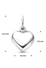 Zilveren bedel - Hart - Gerhodineerd - 8.5 mm