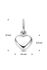 Zilveren bedel - Hart - Gerhodineerd - 6.5 mm