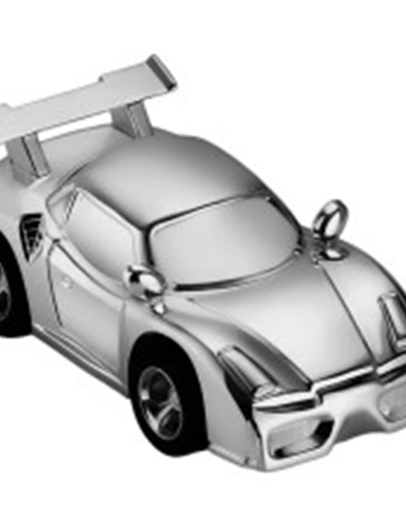 Geboortecadeau - Verzilverde spaarpot - Raceauto