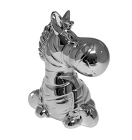 Geboortecadeau - Verzilverde spaarpot - Zebra