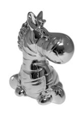 Geboortecadeau - Verzilverde spaarpot - Zebra