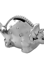 Geboortecadeau - Verzilverde spaarpot - Dino