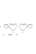 Zilveren oorknoppen - Gerhodineerd - Hartjes