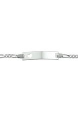 Zilveren graveerarmband - Gerhodineerd - Figaro - Hartje - 9-11 cm
