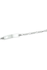 Zilveren graveerarmband - Gerhodineerd - Figaro - Hartje - 9-11 cm