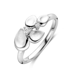 Zilveren ring - Gerhodineerd - Zirkonia - Maat 17.75