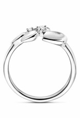 Zilveren ring - Gerhodineerd - Zirkonia - Maat 17.75