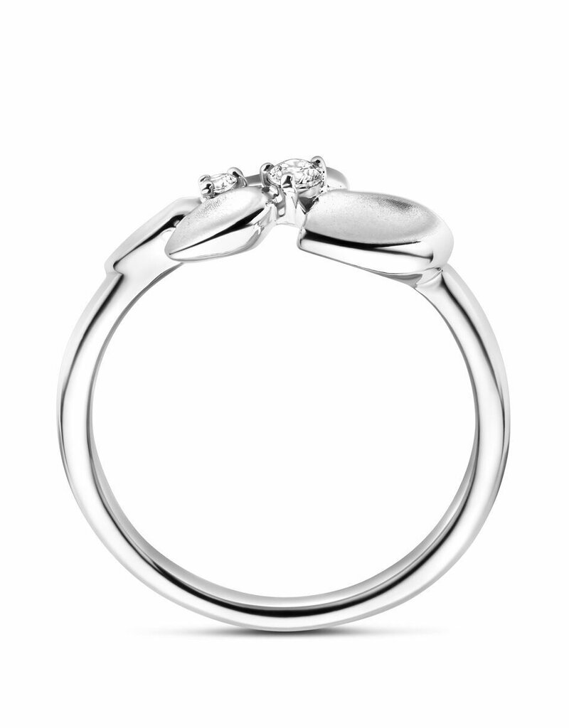 Zilveren ring - Gerhodineerd - Zirkonia - Maat 17.75