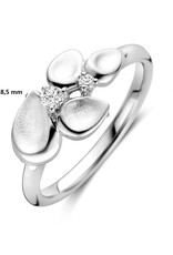 Zilveren ring - Gerhodineerd - Zirkonia - Maat 17.75