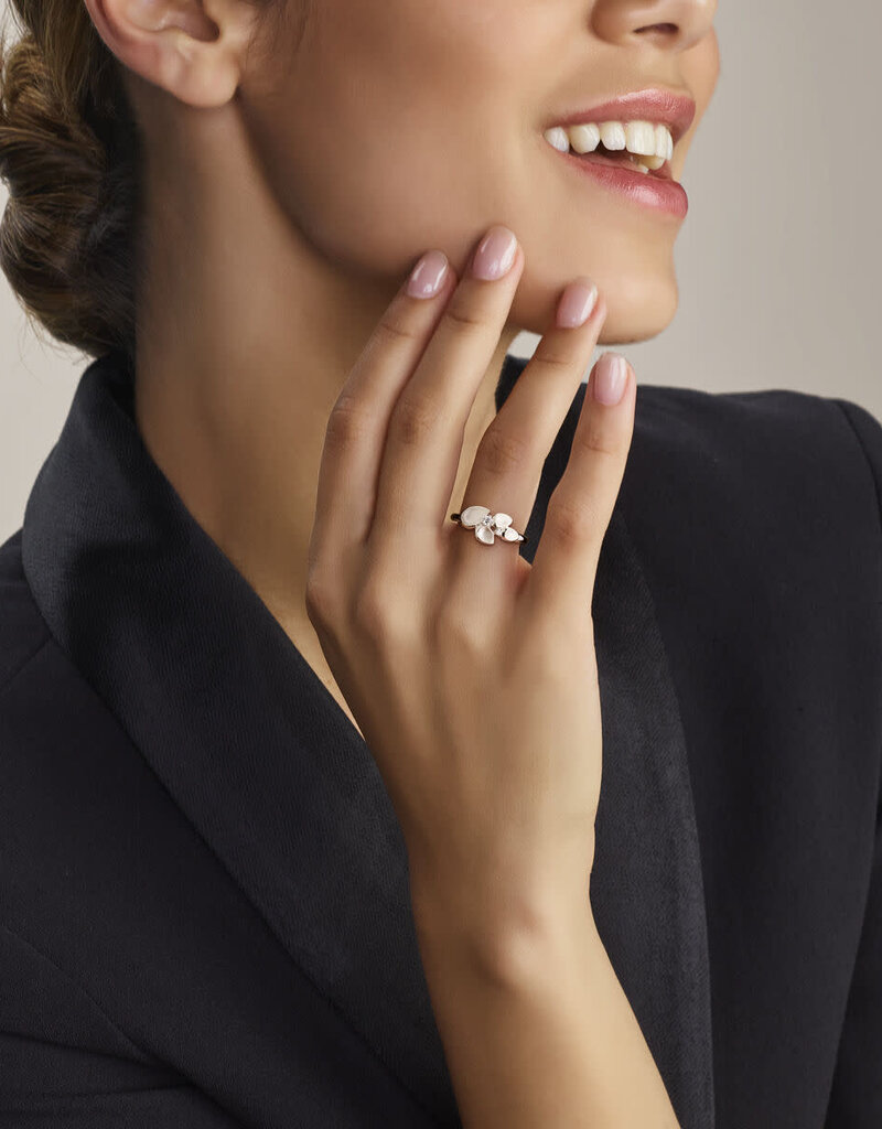 Zilveren ring - Gerhodineerd - Zirkonia - Maat 17.75