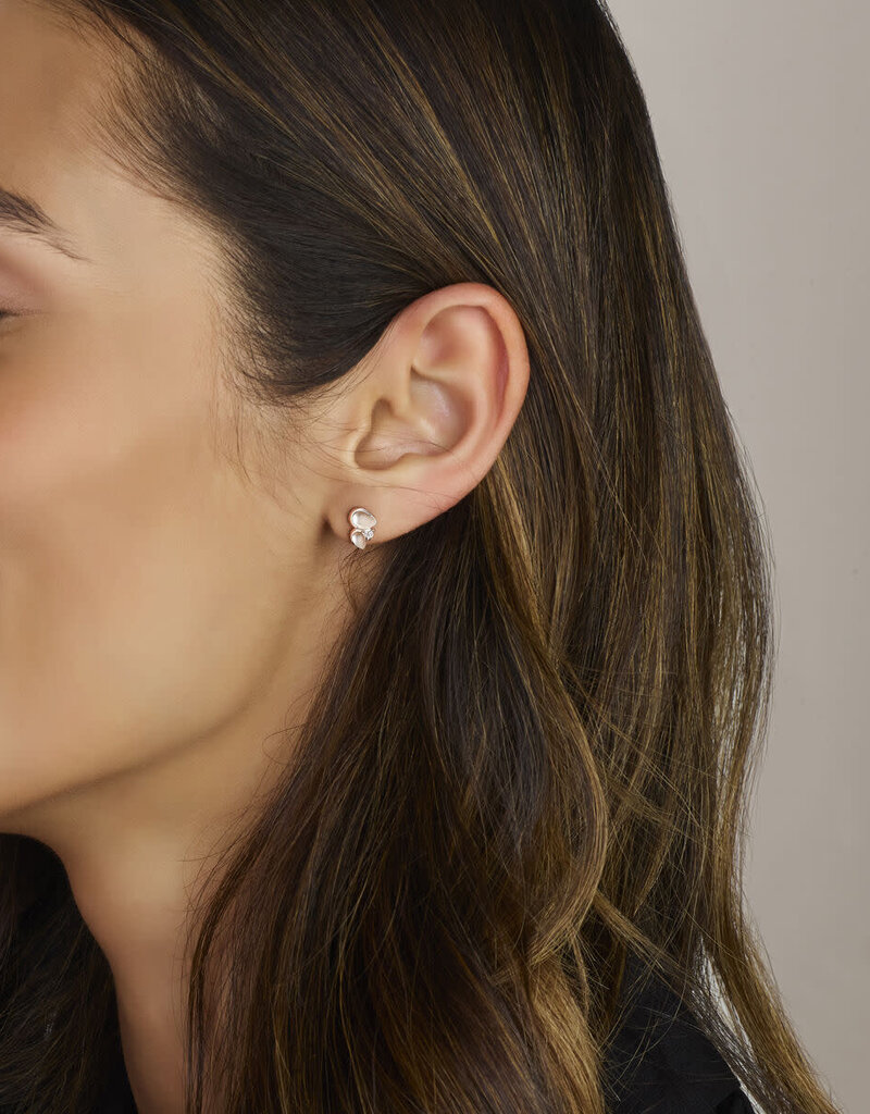 Zilveren oorknoppen - Gerhodineerd - Zirkonia