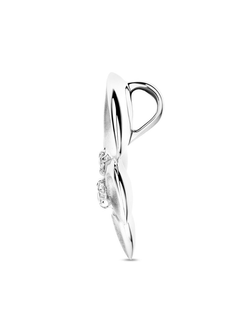 Zilveren hanger - Gerhodineerd - Zirkonia