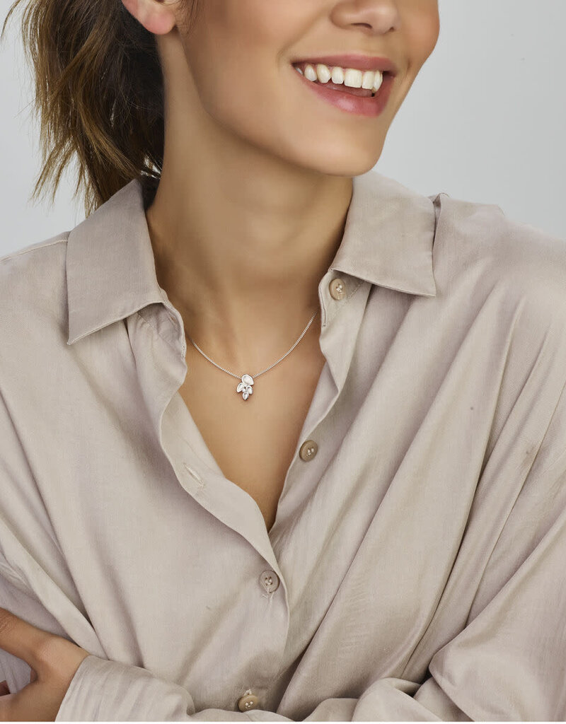 Zilveren hanger - Gerhodineerd - Zirkonia