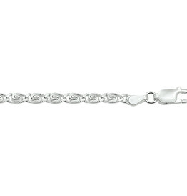 Zilveren armband - Gerhodineerd - Grieks - 3.0 mm - 18 cm