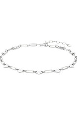 Zilveren armband - Gerhodineerd - Hartjes - 16 + 3 cm