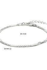 Zilveren armband - Gerhodineerd - Valkenoog - 16 +3 cm