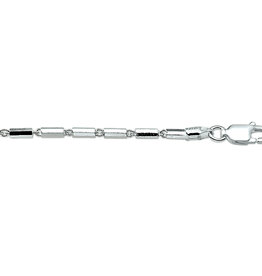 Zilveren armband - Gerhodineerd - Buisjes - 2 mm - 18 cm