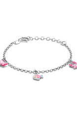 Zilveren bedelarmband - Gerhodineerd - Emaille - 13+3 cm