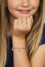 Zilveren bedelarmband - Gerhodineerd - Emaille - 13+3 cm