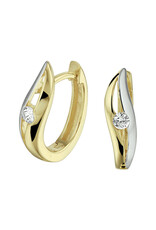 Gouden oorringen - 14 karaats - Bicolor - Zirkonia