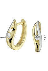 Gouden oorringen - 14 karaats - Bicolor - Zirkonia