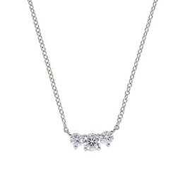 Diamonfire Zilveren collier - Gerhodineerd - Zirkonia - 45 cm