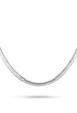 Gisser Zilveren slangen collier - Gerhodineerd - 42+5 cm