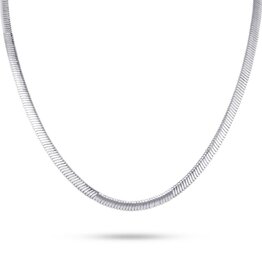 Gisser Zilveren slang collier - Gerhodineerd - 42+5 cm