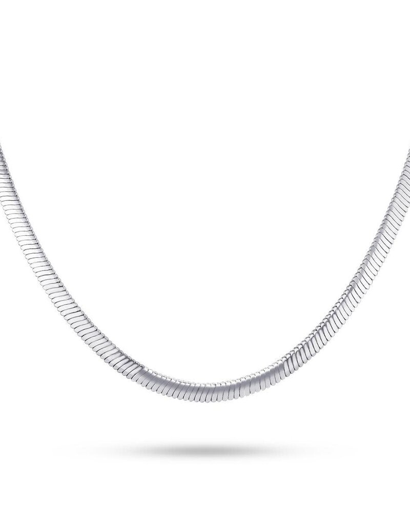 Gisser Zilveren slang collier - Gerhodineerd - 42+5 cm