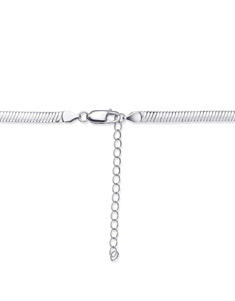 Gisser Zilveren slangen collier - Gerhodineerd - 42+5 cm