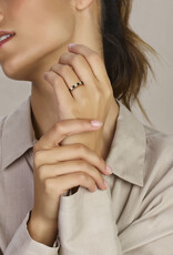 Gouden ring - 14 karaats - Zirkonia - Blauw Saffier - Maat 17.5