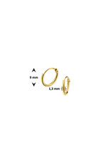 Verguld zilver oorringen -1.3 mm - 9 mm